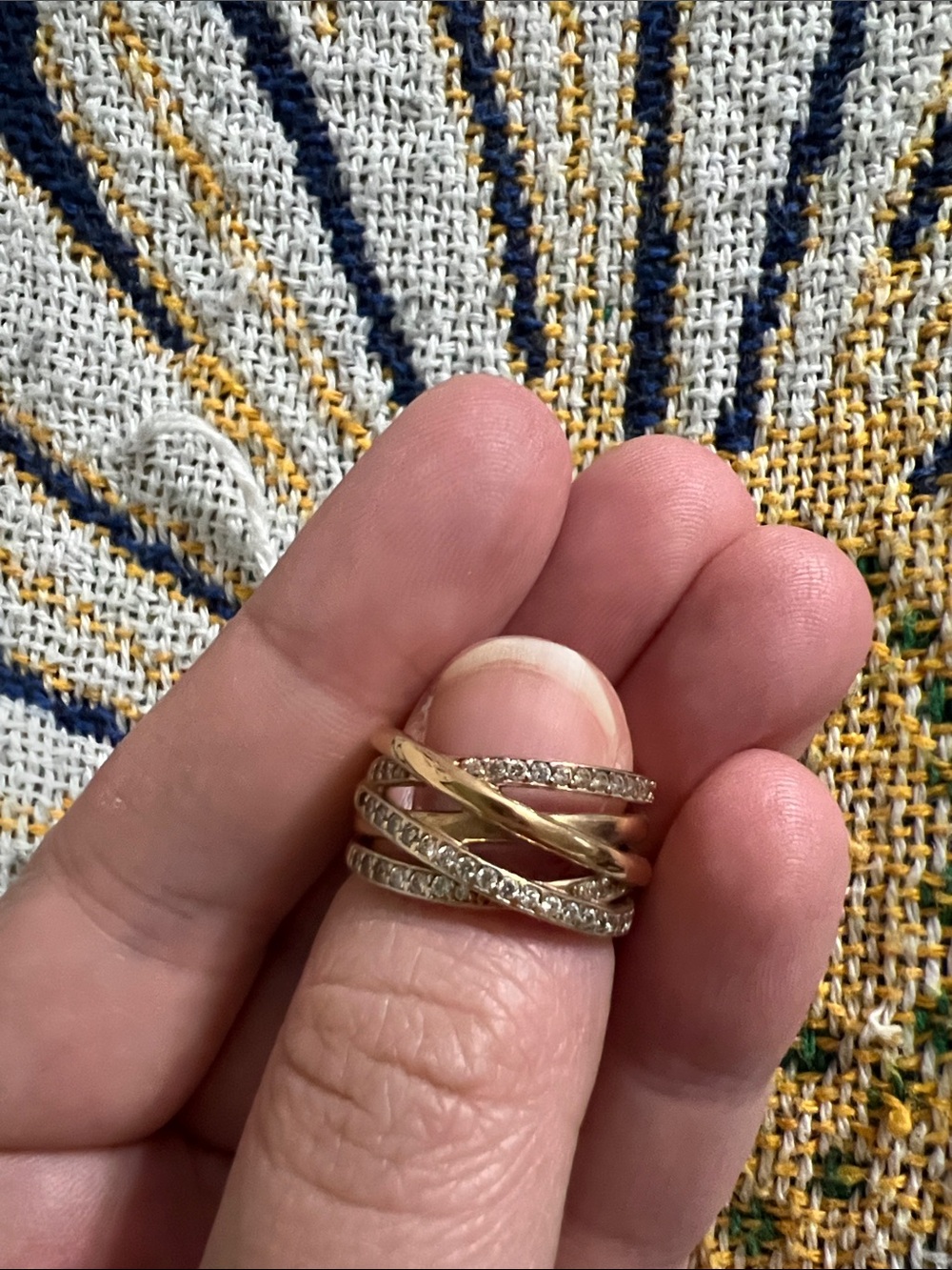 Pandora Entwined Rose Gold Plated CZ Ring Size 7